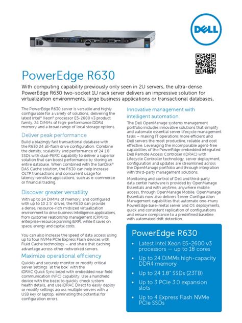 dell poweredge r630 datasheet pdf|PowerEdge R630.